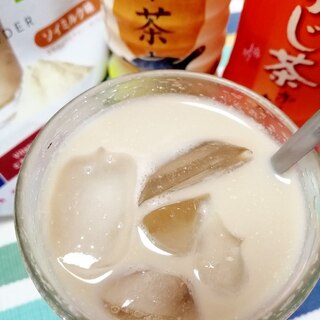 アイス☆玄米ほうじ茶プロテインミルクティー♪